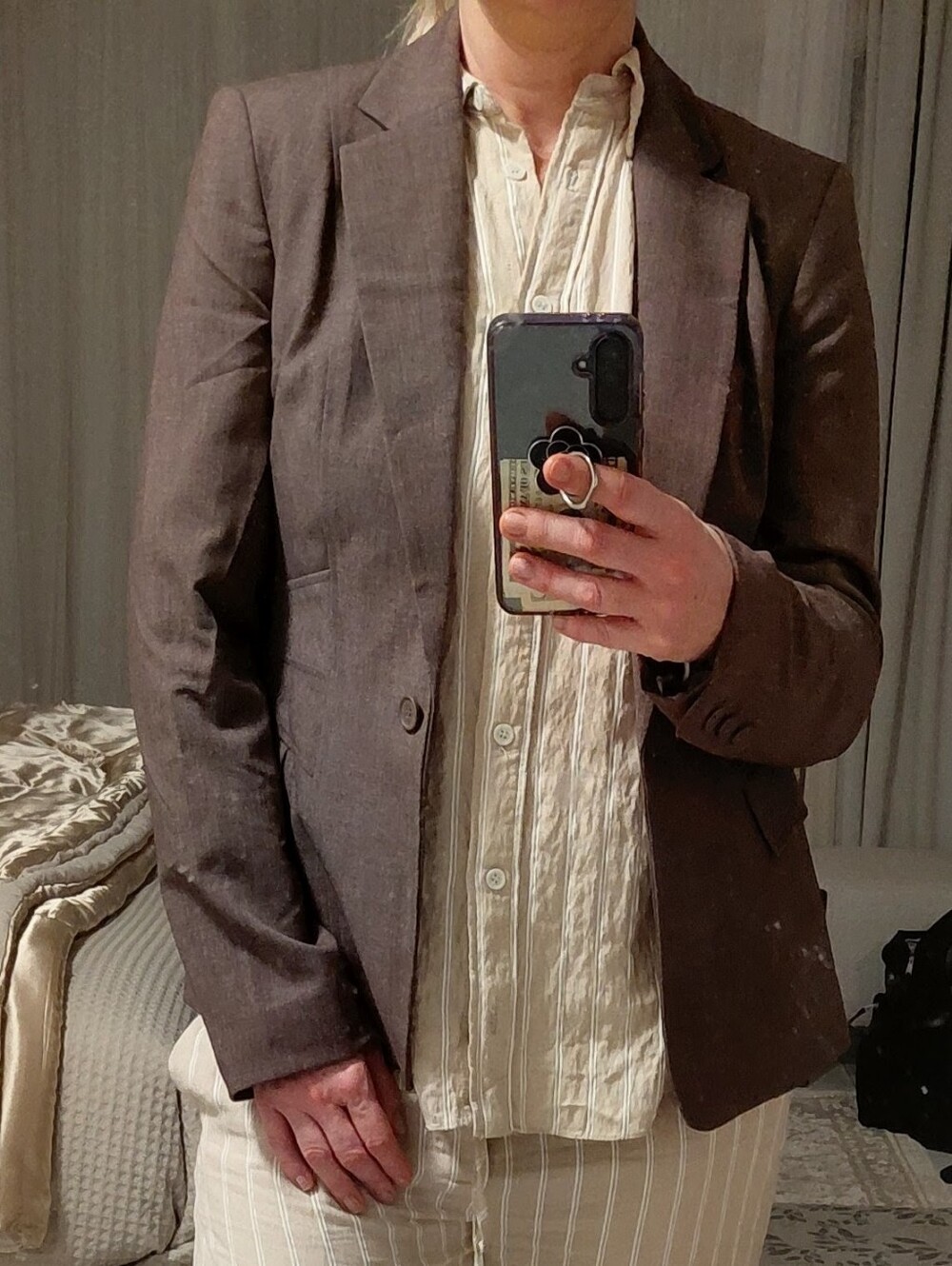 Calvin Klein Brown Tailored Blazer Jacket Size 6 Career Office Professional